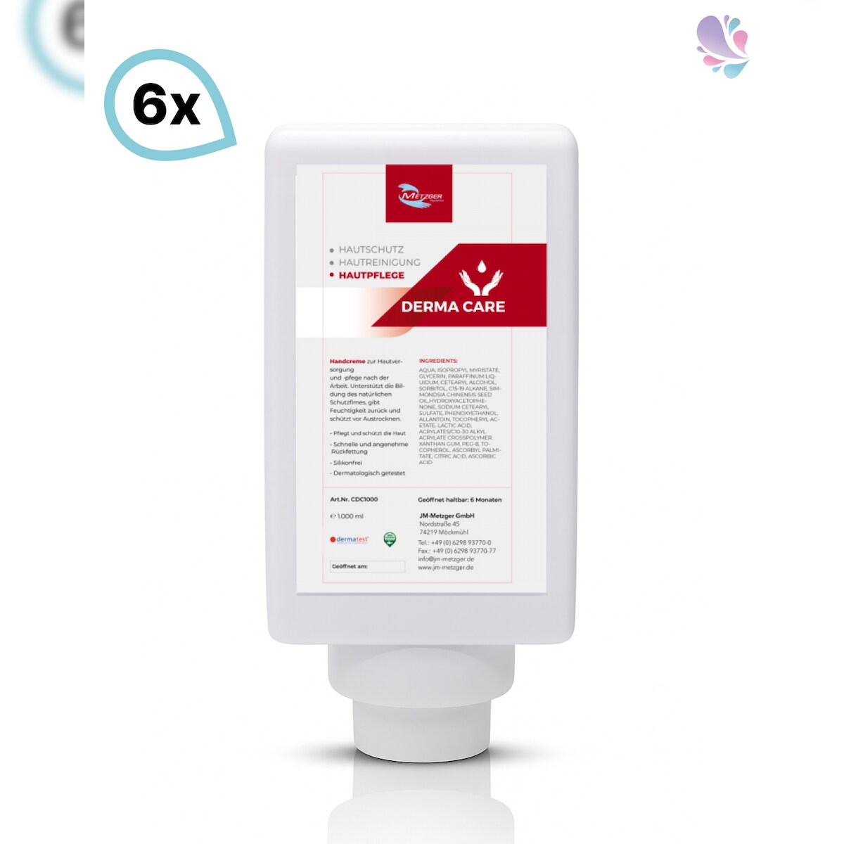 Blanc HYGIENIC Handcreme pH-neutral, Derma Care SET, 6 Vakuumflaschen à 1.000 ml je SET Image