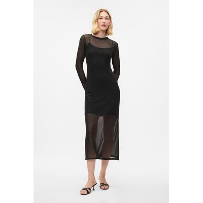 Gap Womens Black Mesh Midi Dress - Black