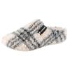 Pantoffel VERBENAS "York Gales", Damen, Gr. 36, grau (weiß, grau), Textil, kariert, klassisch, Schuhe Hausschuh Pantoffeln, in karierter Optik