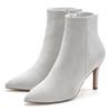 High-Heel-Stiefelette LASCANA, Damen, Gr. 39, grau (hellgrau), Obermaterial: 100% Textilmaterial. Futter: 100% Textilmaterial. Decksohle: 100% Lederimitat. Laufsohle: 100% Synthetik, unifarben, feminin, Schuhe, in spitzer Form & Pfennigabsatz,...