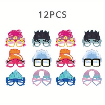 TEMU 12pcs Inspired Paper Photobooth Masks - Party Eyeglasses Props For Birthday, Bachelor Party, Graduation, Festivals - No Feathers, Cardstock Party Accessory Kit