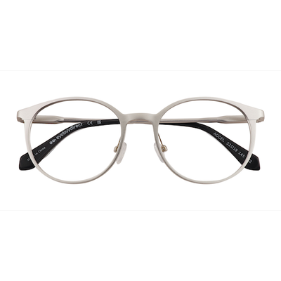 Unisex s round Matte Silver Aluminium Alloy Prescription eyeglasses - Eyebuydirect s Accel