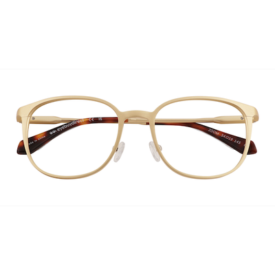 Unisex s square Matte Gold Aluminium Alloy Prescription eyeglasses - Eyebuydirect s Zoom