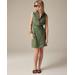 Zip-Front Linen-Blend Dress