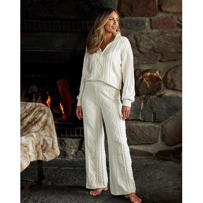 Boston Proper - Off White - Half Zip Cable Lounge Set - XL