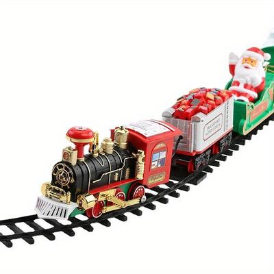 Christmas Train Set - Electric Christmas Decoration with Sound and Light for Christmas Tree, Rail Car, Gift Toys, and Peripheral Products for Thanksgiving and Holiday Season