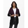 Longstrickjacke ONLY "ONLQUEEN L/S LONG CARDIGAN KNT NOOS", Damen, Gr. S, rot (windsor wine stripes:with schwarz), Feinstrick, Obermaterial: 50% Viskose, 27% Nylon, 23% Polyester, gestreift, casual, V-Ausschnitt, Langarm, Strickjacken