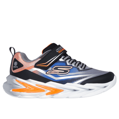 Skechers Boy's S Lights: Flex-Glow Ultra Sneaker | Size 11.0 | Black/Silver | Synthetic/Textile
