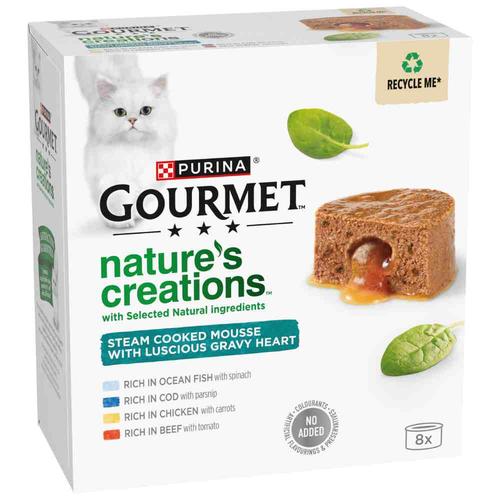 8x85 Mixed Pack Gourmet Nature's Creations Gravy Heart Wet Cat Food