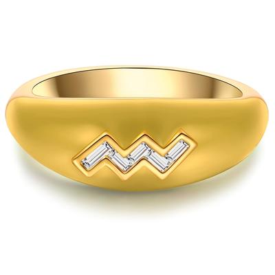 Glanzstücke München Ring Sternzeichen Wassermann aus Sterling Silber in Gelbgold mit Zirkonia 60 Damen Image