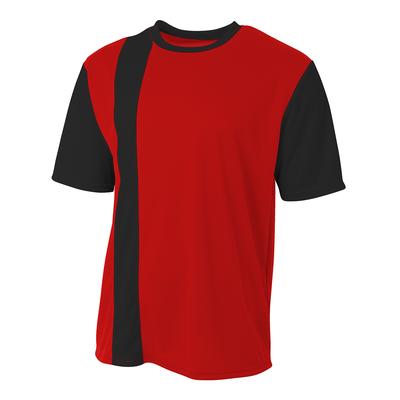 A4 NB3016 Athletic Youth Legend Soccer Jersey T-Shirt in Scarlet/Black size Small | Polyester A4NB3016