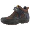 Winterstiefel GEOX "J NEW SAVAGE BOY B ABX", Kinder, Gr. 33, braun (braun, navy), Lederimitat, Textil, casual, Schuhe, Trekkingboots, Winterstiefel, Kindergartenschuh mit Warmfutter