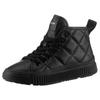Sneaker GEOX "J LAQUINNY GIRL B", Kinder, Gr. 28, schwarz, Lederimitat, Schuhe, High Top Sneaker, Schnürboots, Freizeitschuh mit Reißverschluss