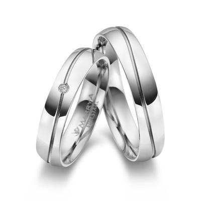 Verlobungsring MARRYA "Edelstahl Ringe Trauringe Eheringe Partnerringe" Gr. 58, silber (damen ring, silber), Fingerringe