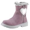 Winterstiefel SUPERFIT "SPIRIT WMS: mittel", Kinder, Gr. 27, lila (flieder, silberfarben), Veloursleder, Textil, Glitzer, modisch, Schuhe, Snowboots, Bikerboots mit wasserabweisender Sympatex-Membran