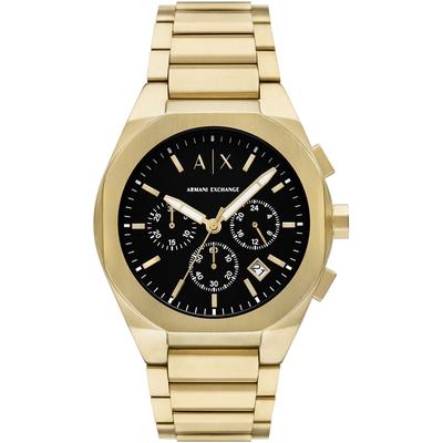 Chronograph ARMANI EXCHANGE "SYNC", gold (goldfarben, schwarz), Armbanduhren, Herren, Armbanduhr, Herrenuhr, Edelstahlarmband, analog, Tag, Stoppfunktion Image