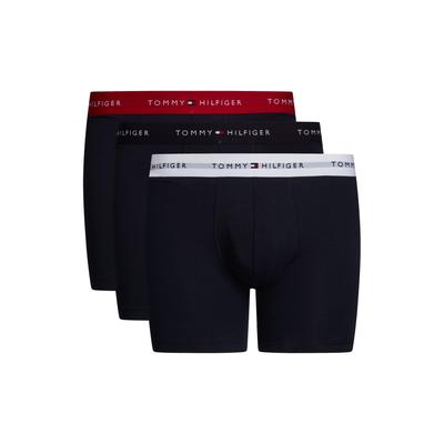 Boxershorts "3P BOXER BRIEF WB", Herren, Gr. XL (54), bunt (primary rot, weiß, desert sky), Jersey, Obermaterial: 95% Baumwolle, 5% Elasthan, TOMMY HILFIGER UNDERWEAR, kontrastfarbene Details, körpernah, Unterhosen, mit kontrastfarbenem Logobund Image