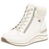 Winterstiefelette REMONTE, Damen, Gr. 36, weiß (sanftes weiß), Leder, Textil, casual, Schuhe, Keilabsatz, Schnürboots mit wasserabweisender TEX-Membran