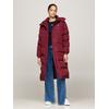 Steppmantel TOMMY JEANS CURVE "TJW ALASKA LONG PUFFER EXT", Damen, Gr. 5XL (50), rot (deep rouge), Web, Obermaterial: 100% Polyester. Futter: 100% Polyester, unifarben, casual, Langarm, Mäntel, in Großen Größen