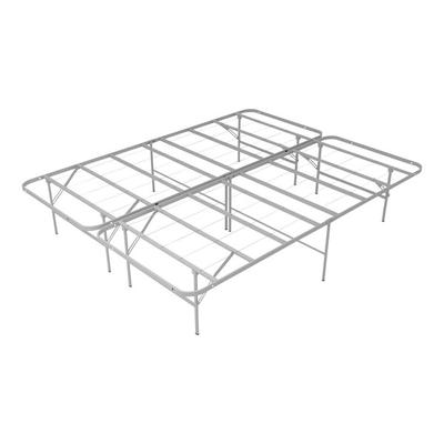 Rize Home 53" x 74" x 14" Full Silver Steel Platform Bed Base