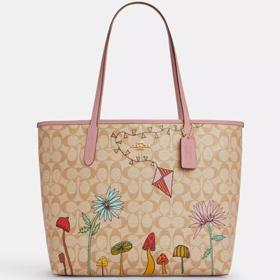 Coach Bags | Coach X Observed By Us City Tote Bag In Signature Canvas | Color: Pink/Tan | Size: Os