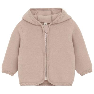 Huttelihut - Baby's Jacket Bear Ears Wool Fleece - Merinojacke Gr 56 beige