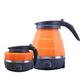 Electric Kettle Travel Small Folding Mini Portable Silicone Kettle Automatic Shutdown And Anti-Dry Protection 600Ml (Color : Orange) ziyu wisdom