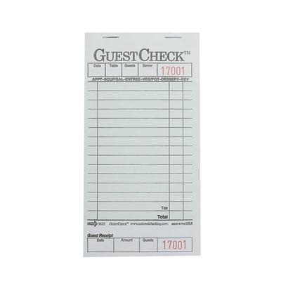 National Checking Company G3632SP Guest Check - 1 Part Booked, 1 Lines, Green