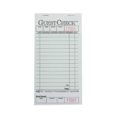 National Checking Company G3632SP Guest Check - (1) Part Booked, (15) Lines, Green