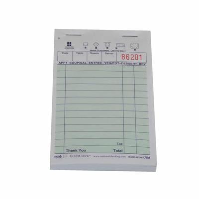 National Checking Company 210 (466479) Guest Check - (1) Part Booked, (13) Lines, Green