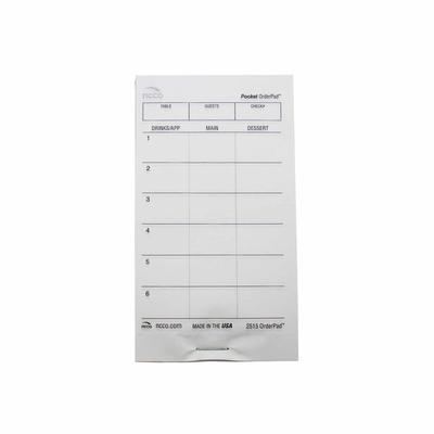 National Checking Company 2515SP Guest Check - 1 Part Booked, 1 Lines, White