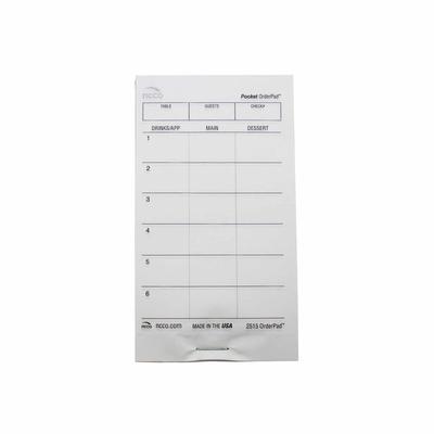 National Checking Company 2515SP Guest Check - (1) Part Booked, (6) Lines, White