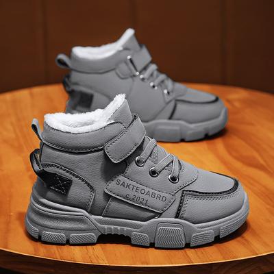 TEMU Toddler Kids Fleece Boots, Soft-soled Anti-slip High Top Sneakers For Winter