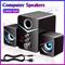 TEMU Computer Speakers For Desktop Pc, Laptop, Usb Powered, Small Wired 2.1 Channels Portable Wired Subwoofer With Blue Lights, Volume Control, 3.5mm Aux, Desk Audio System