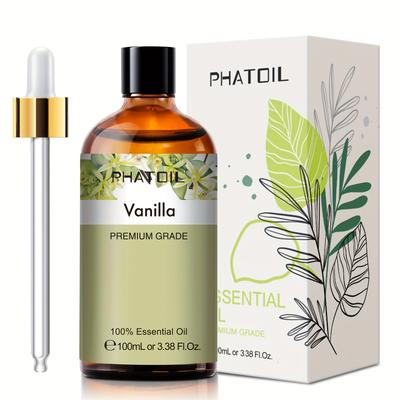 TEMU Phatoil 1pc 100ml/3.38fl.oz Vanilla Essential Oils For Diffusers Humidifier Reed Diffuser