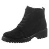 Schnürboots WALDLÄUFER "H-LUISE", Damen, Gr. 7 (40,5), schwarz, Veloursleder, unifarben, elegant, Schuhe, Stiefelette, Blockabsatz, in bequemer Schuhweite G (= weit)