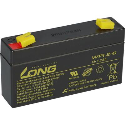 Kunglong - agm blei akku batterie 6V 1,2Ah kompatibel für usv bleigel gel + ladegerät 6V Image