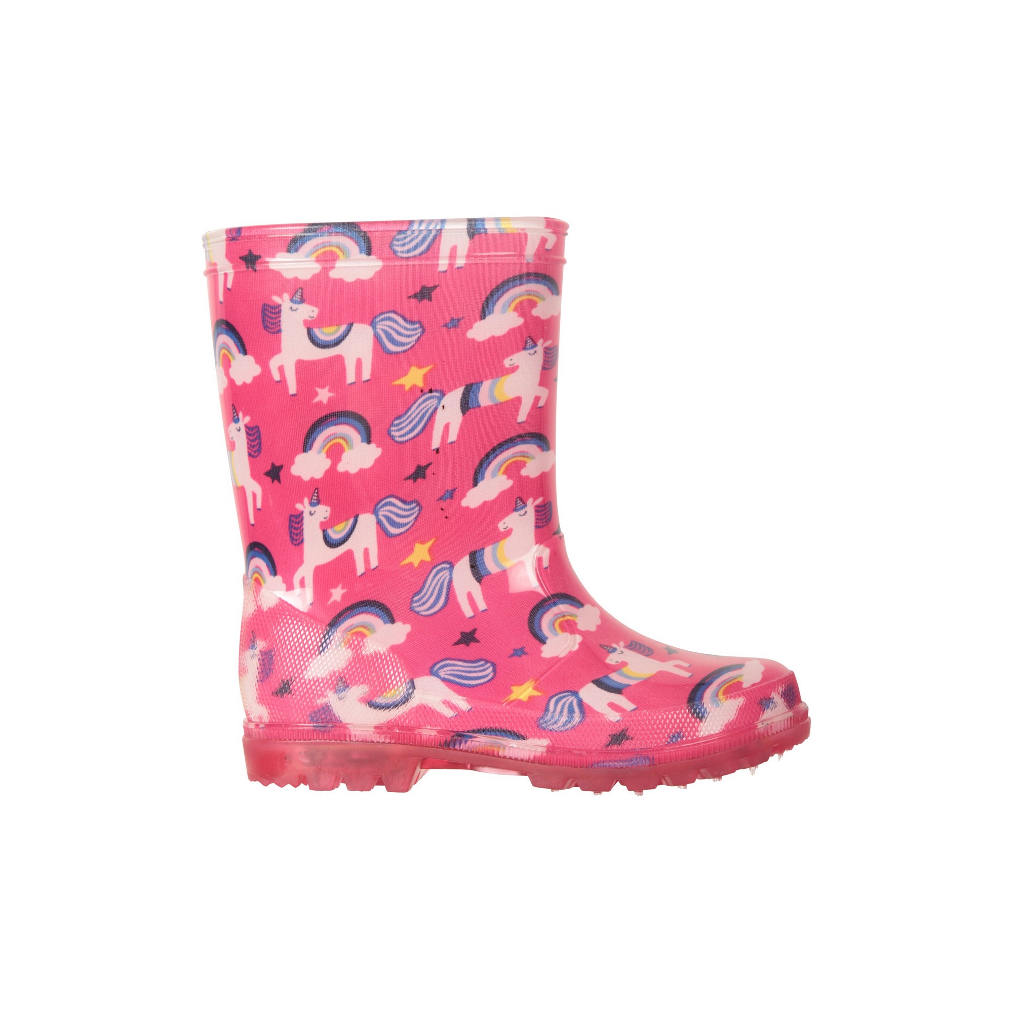 Mountain Warehouse - Kinder Gummistiefel "Splash", Einhorn und Regenbogen (Leuchtend Rosa) Image