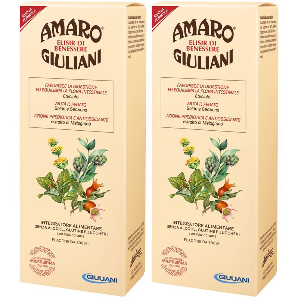 Elisir Di Benessere Amaro Giuliani Set da 2 2x300 ml Soluzione orale
