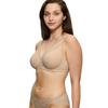 Minimizer-BH TRIUMPH "Amourette", Damen, Gr. 85, Cup E, beige (natur), Microtouch, Spitze, Obermaterial: 68% Polyamid, 32% Elasthan, unifarben, elegant, BHs, verkleinert die Brust optisch, Spitzenakzente