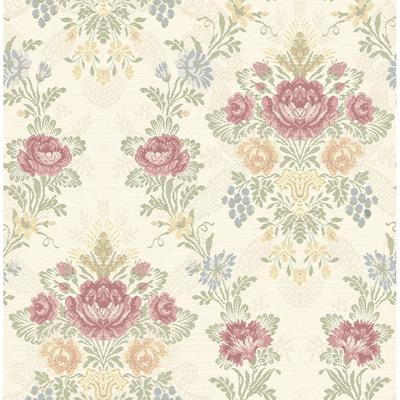 Seabrook Designs Aurora Floral Damask Unpasted Wallpaper