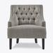 Side Chair - Corrigan Studio® Black Chenille Tufted Side Chair w/ Nailhead Trim & 4 Legs brown, in Taupe | 34.00" H X 30.00" W X 28.00" D | Wayfair