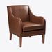 Side Chair - Red Barrel Studio® PU Side Chair w/ Nailhead Trim & 4 Legs Faux Leather in Brown | 33.75" H X 28.00" W X 31.50" D | Wayfair