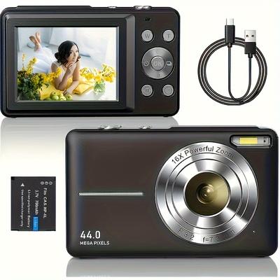 TEMU Digital Camera, 1080p Fhd Camera 44mp Point And Digital Camera, 16x Compact Portable Point Camera Suitable For Thanksgiving Christmas And New Year Gifts