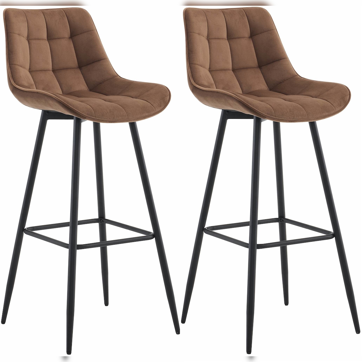 CLP 2er Set Barhocker Dartford braun/Samt Image