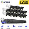 16 Channel 12MP Kit Videosorveglianza PoE,16X12MP Telecamera Esterno ip PoE