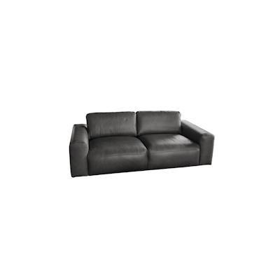 KAWOLA Sofa BODHI 3-Sitzer Leder schwarz