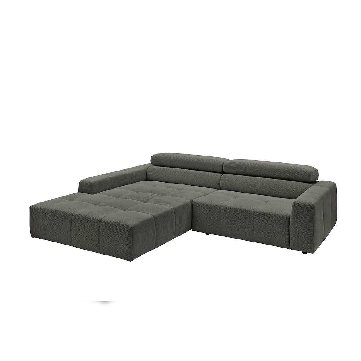 KAWOLA Sofa RENO Ecksofa Feincord anthrazit Longchair links Image