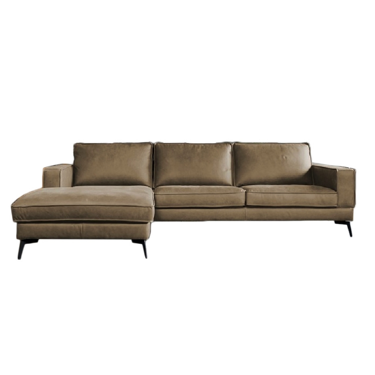 KAWOLA Sofa BLOOM Ecksofa Leder camel Recamiere links Image