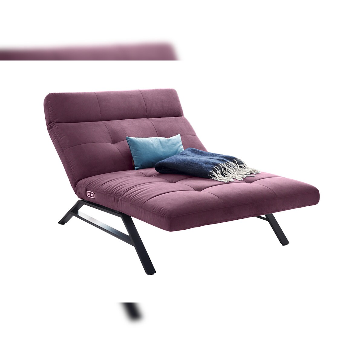 KAWOLA Liege AMERIVA Sessel Relaxliege Maxi Velvet purple Fuß schwarz Image